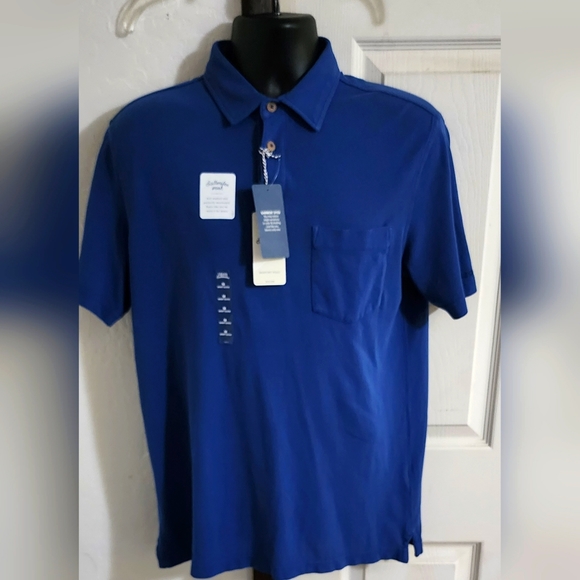 IZOD Polo Saltwater Relaxed Classic‎ Blue Front Pocket NWT Brand New Size Medium - Picture 1 of 9